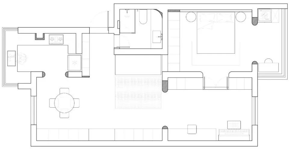 溫潤奶油風(fēng)~無用隔墻應(yīng)拆盡拆，宅家盡享“日月同輝”