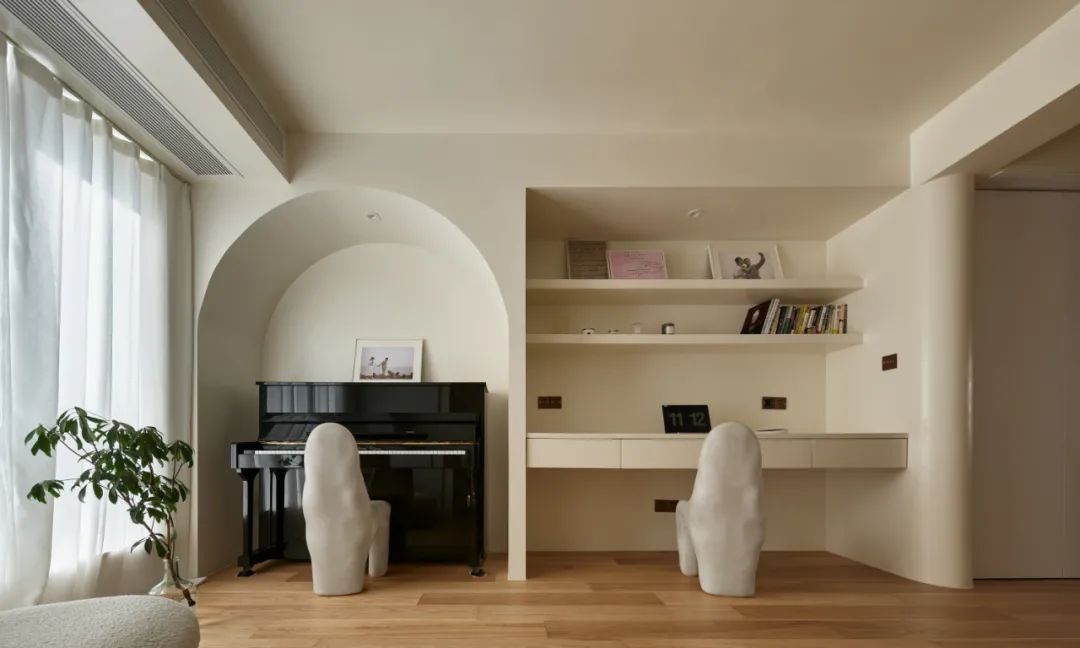 溫潤奶油風(fēng)~無用隔墻應(yīng)拆盡拆，宅家盡享“日月同輝”