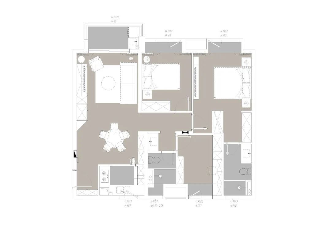 這套房子目前主要是我和老公兩個人住，三居對于未來的我們來說是剛需，希望舒適和簡約的同時不失溫馨與實用