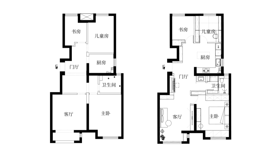 廚衛小又暗？92㎡爆改格局+無主燈設計，3人住舒服又高級！ 