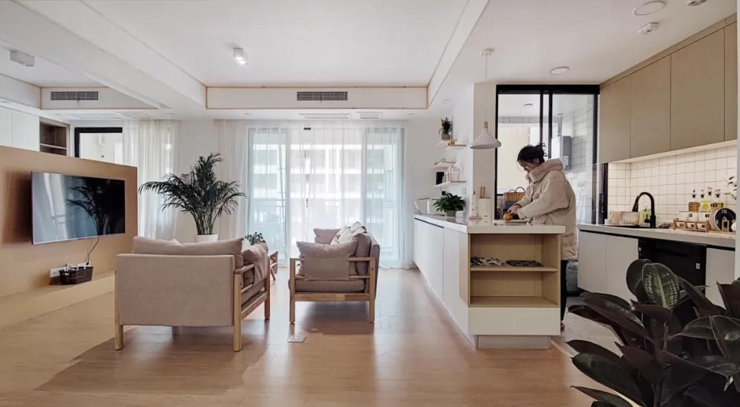 2人世界升級3口之家，兩區共用雙面柜，凈賺11㎡~ 