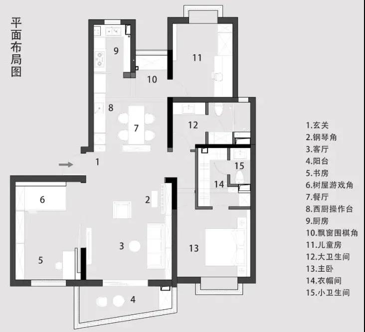 她家兒童房上床下桌+黑板墻，書房更有“小木屋”~