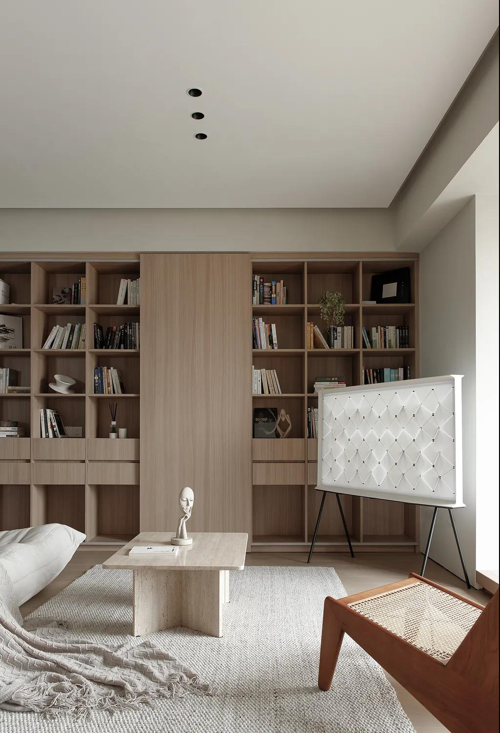 獨居房LV10玩家：112㎡客廳圖書館+露天浴室の詩意幸福