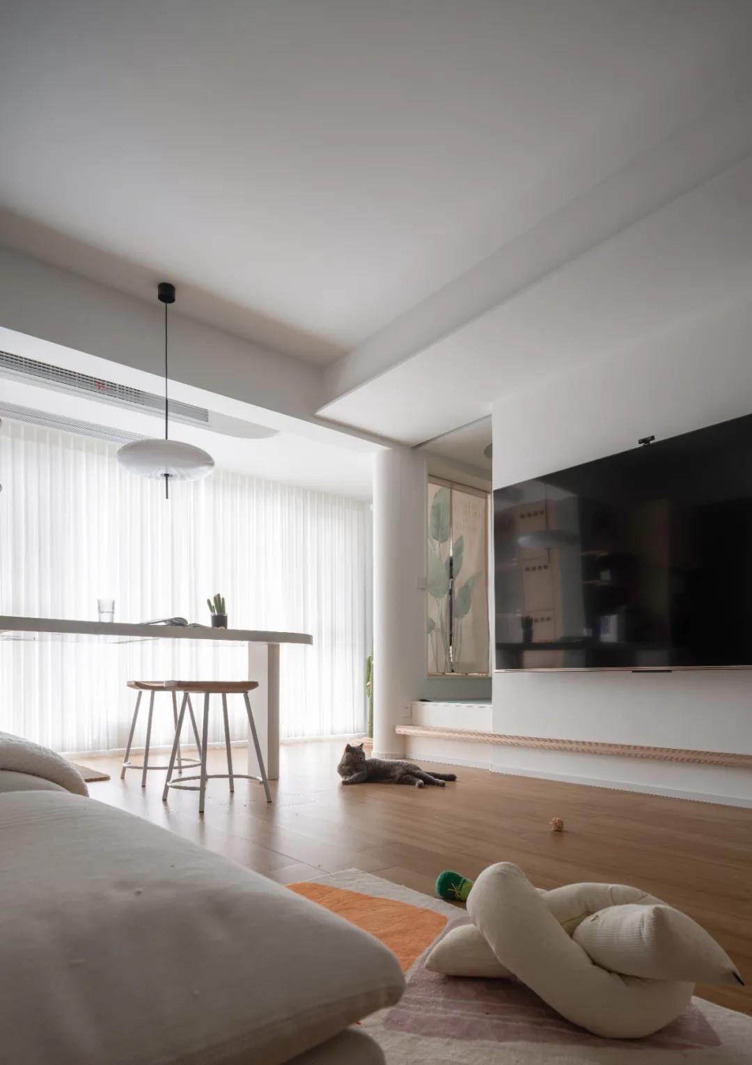 78㎡超極限規(guī)劃“貓咪樂園”，過道變書房，功能性max！