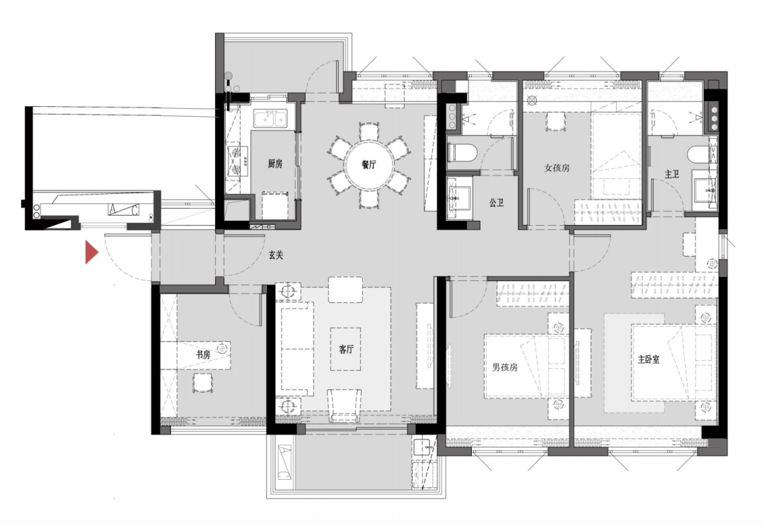 廣州夫婦家有二寶135㎡，善用小角落，爭(zhēng)取大空間