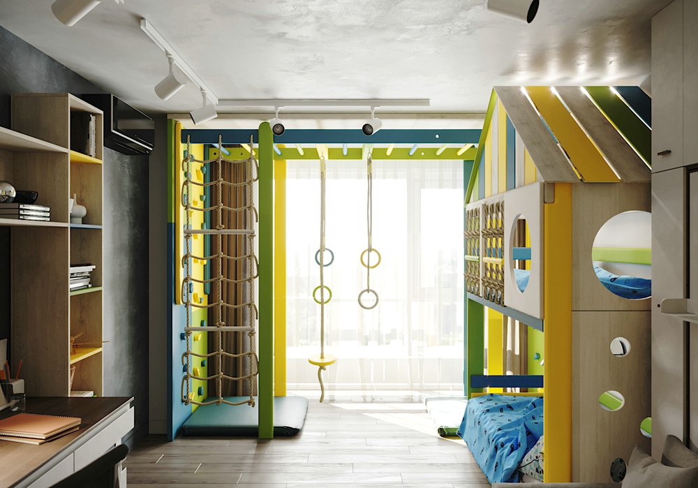 海歸夫妻“亂裝”學區房，混搭工業風暗藏兒童游樂園