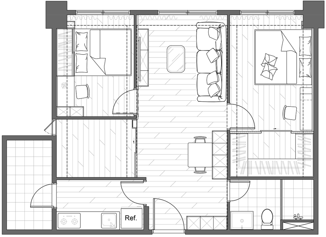 榻榻米兒童書房+步入式衣帽間，73㎡「北歐風」全是寶藏