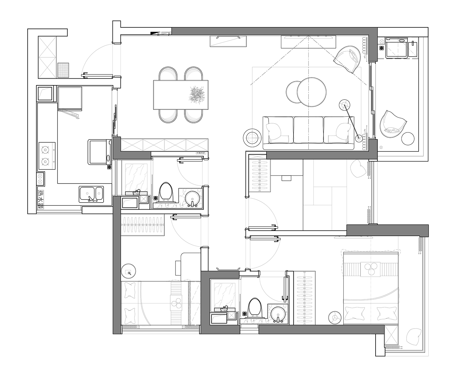 「氛圍感親子宅設計」100㎡優雅“穿搭”，逆風翻盤~
