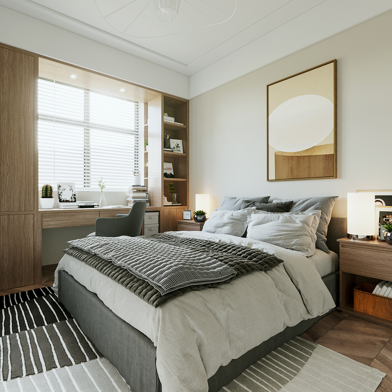 學區房完美打開方式：讀書角+魚缸隔斷，太實用！