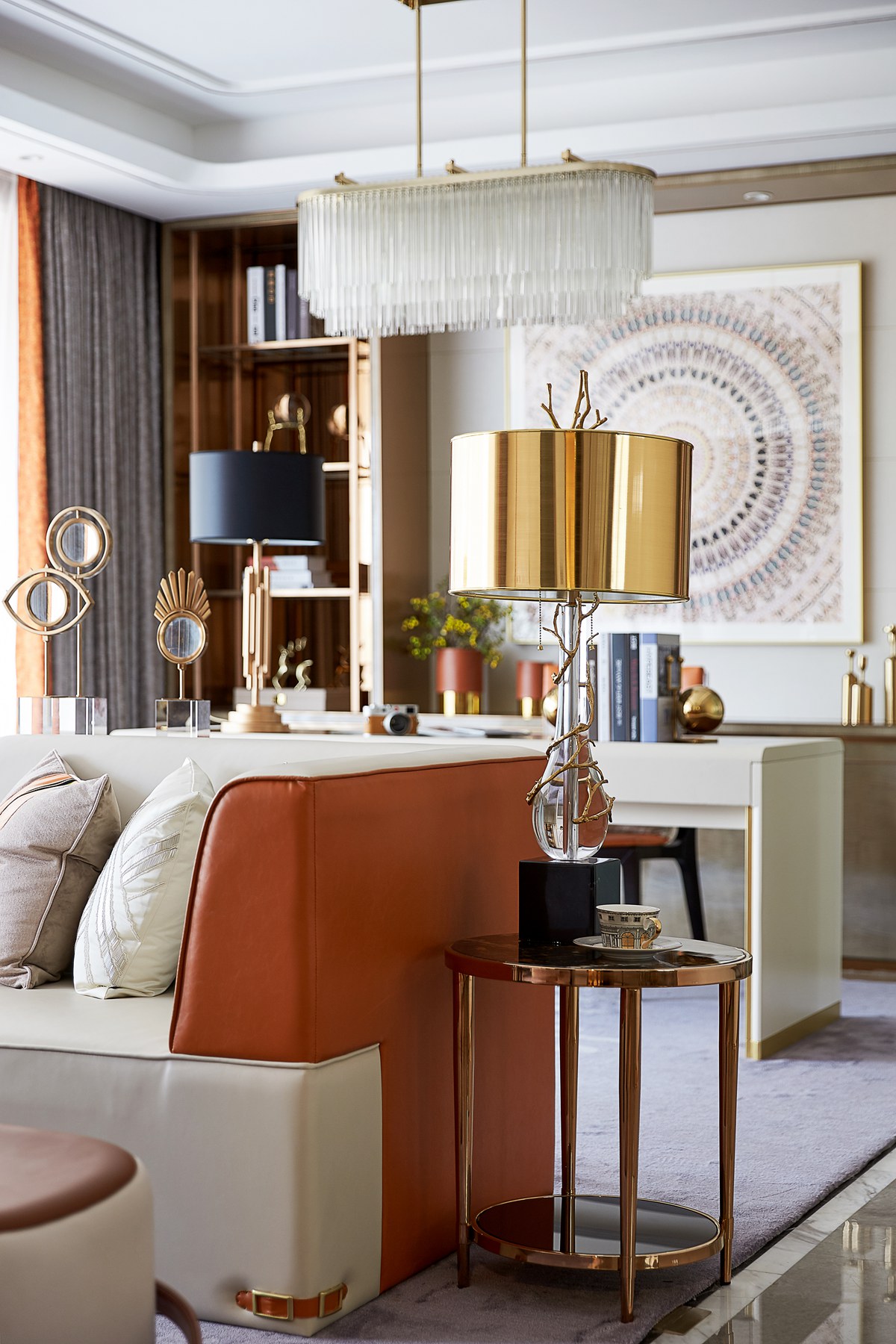 124㎡多口之家，全屋『愛馬仕橙』，雜志里才有的樣子！