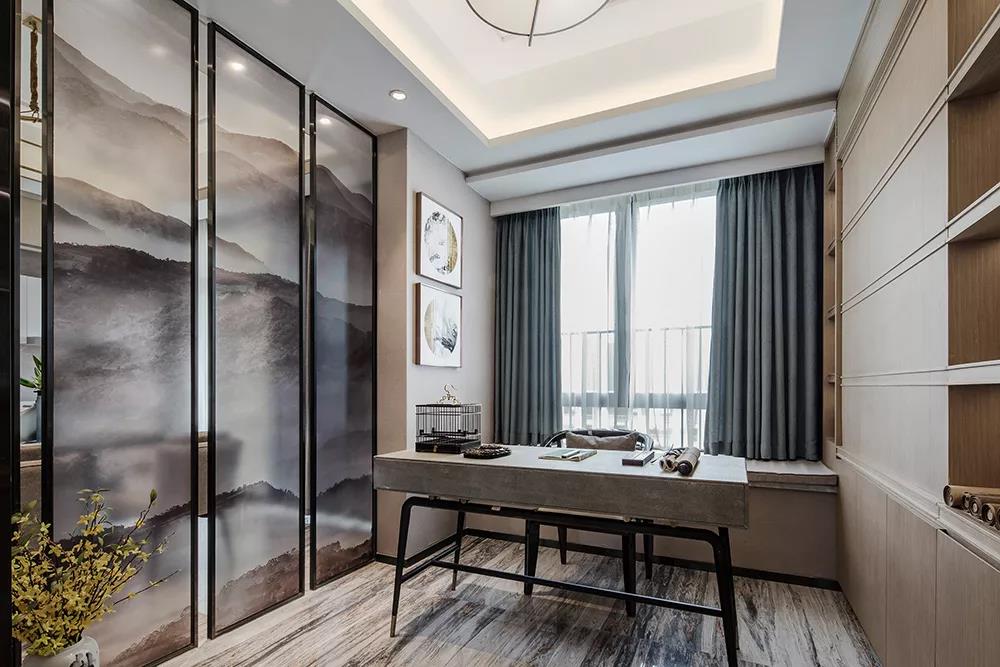 120㎡三室變四室，山水屏風(fēng)隔出書房，仿佛置身江南水鄉(xiāng)