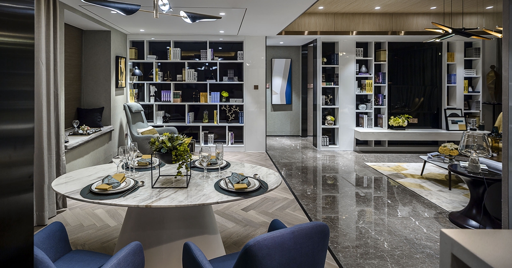 客廳做出角落書房，通透UPUP，126㎡住出200㎡的感覺！