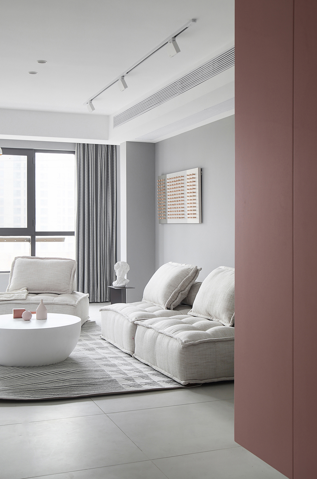 廊坊105㎡北歐陽光宅，高級灰+莫蘭迪色，光影與質(zhì)感交融