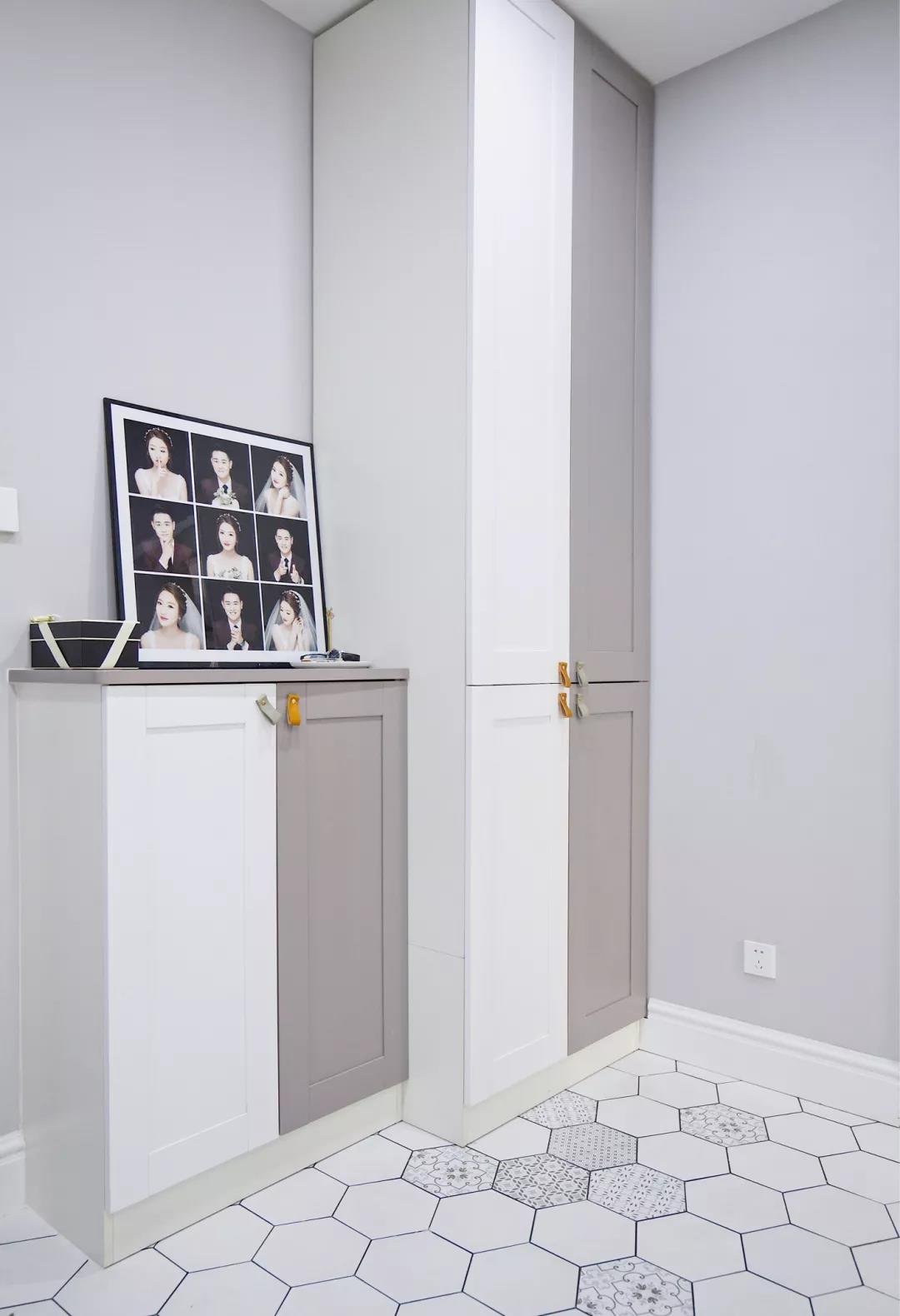 69㎡小清新婚房，卡座書桌餐柜一體，她家溫柔又耐看！