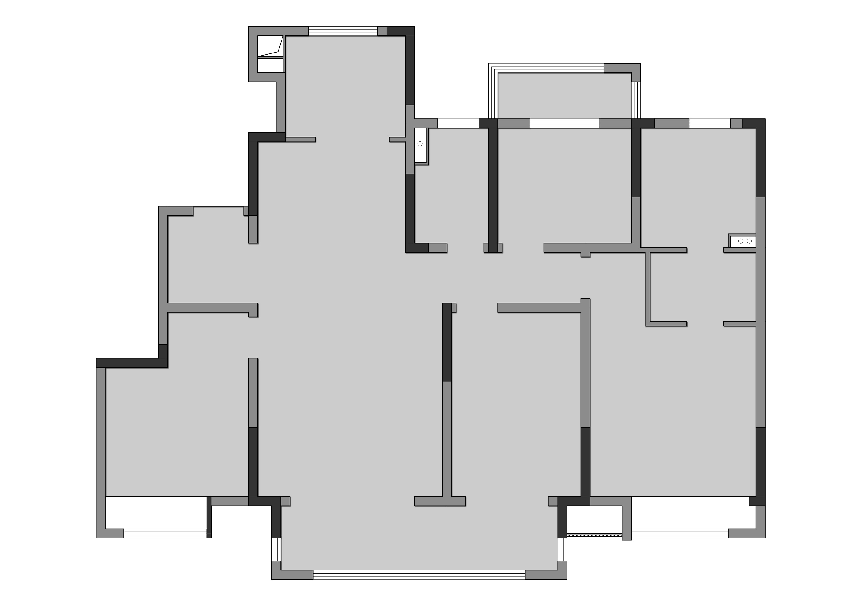 120㎡大三居戶型改造，一道墻改善風水優化空間