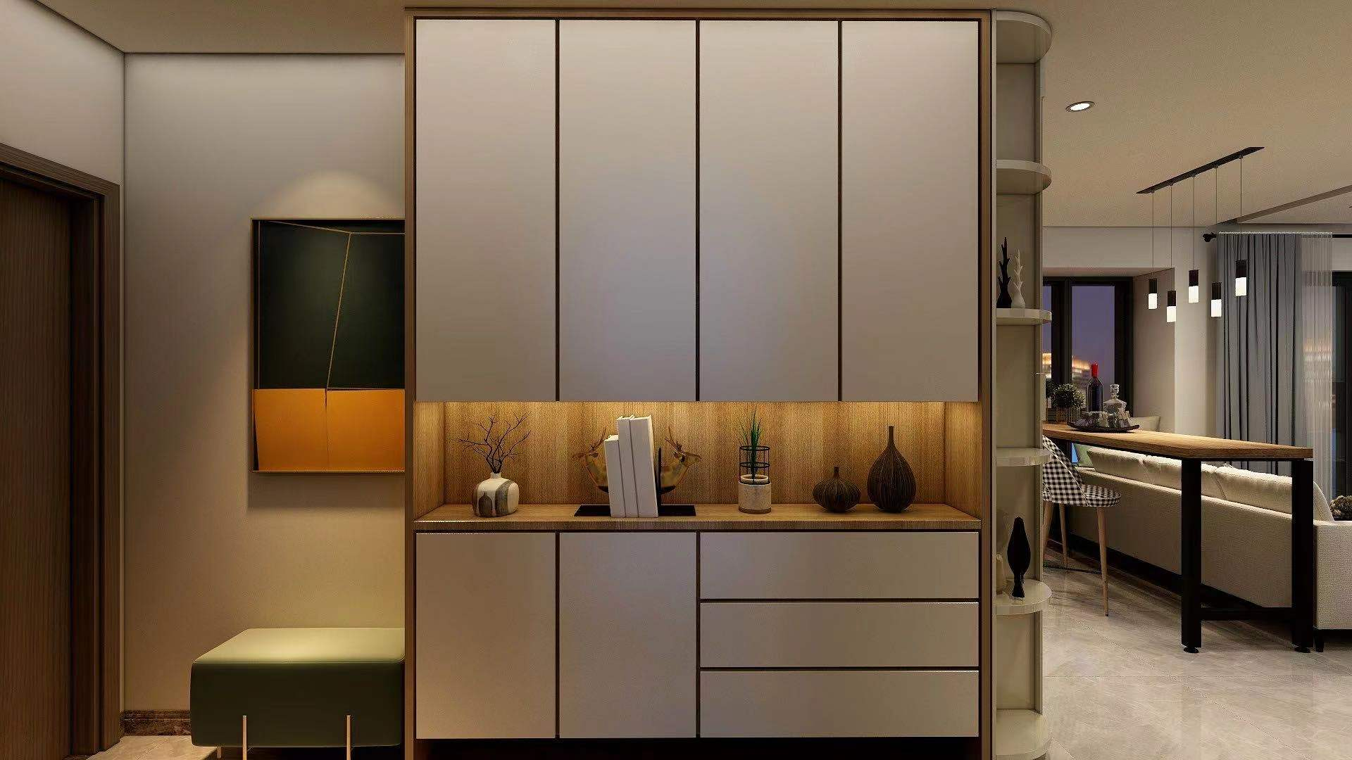 我刷劇，你畫畫，小兩居長形客廳擠出多空間	