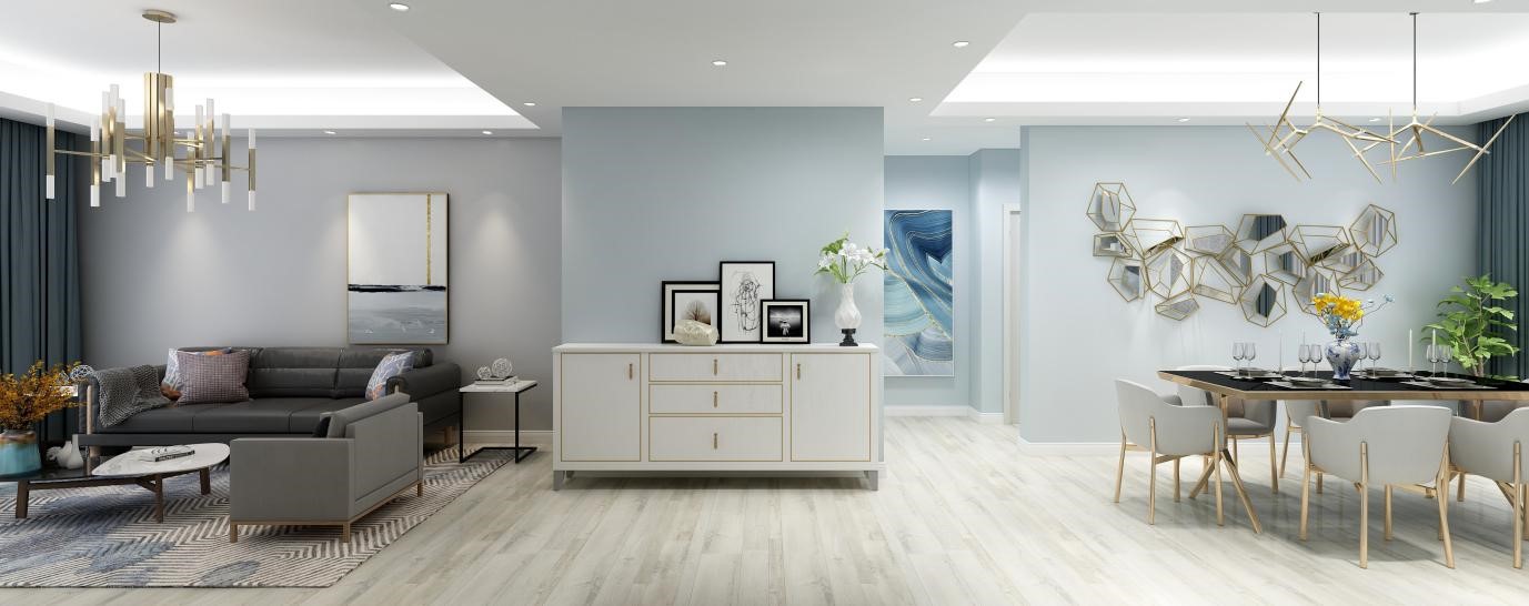 120㎡三居橫廳這么長(zhǎng)，反而拉近全家人距離	