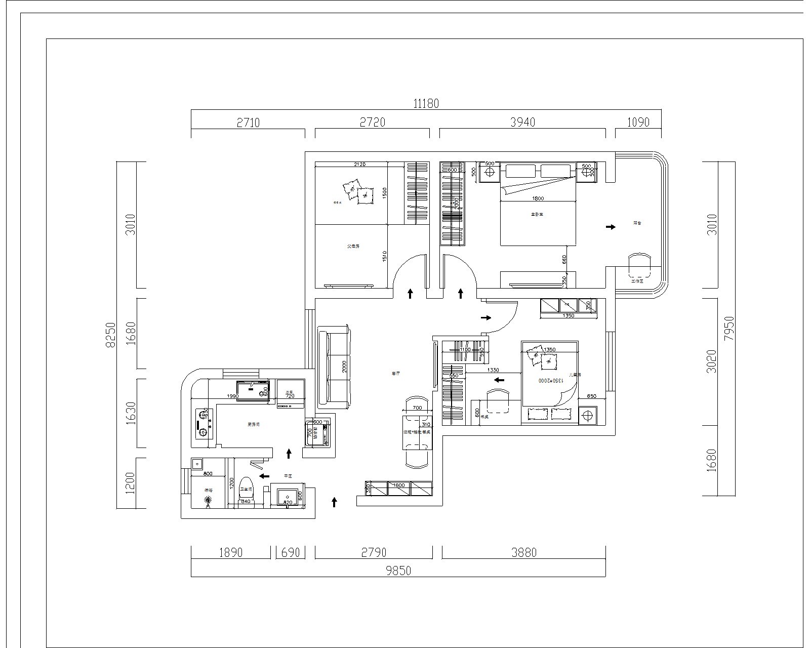 設計師教您簡化動線，70㎡兩居讓三口之家活動更便捷