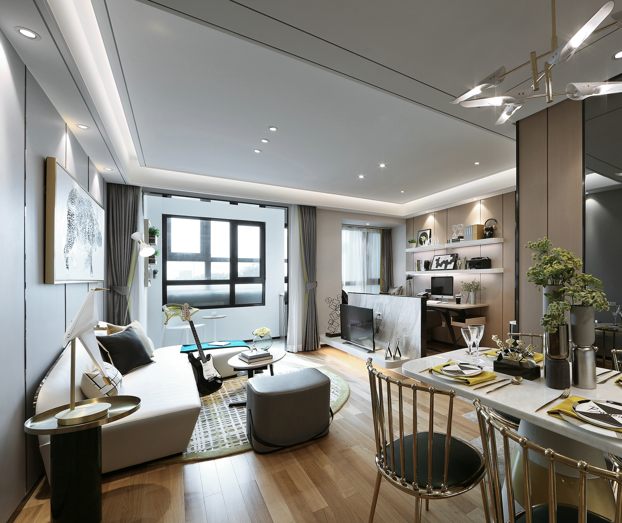 上海三口小家，LDK設計+半開放書房，100㎡更寬敞了！