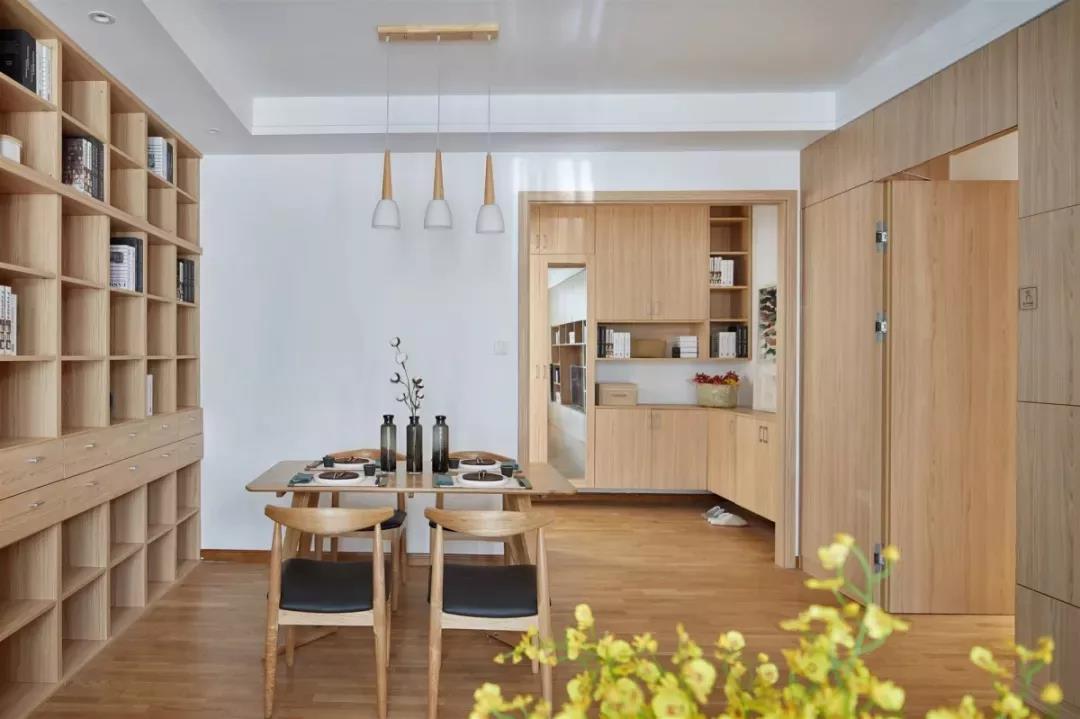 西安108㎡原木風學區房，閱讀式客餐廳，把日子過成詩！