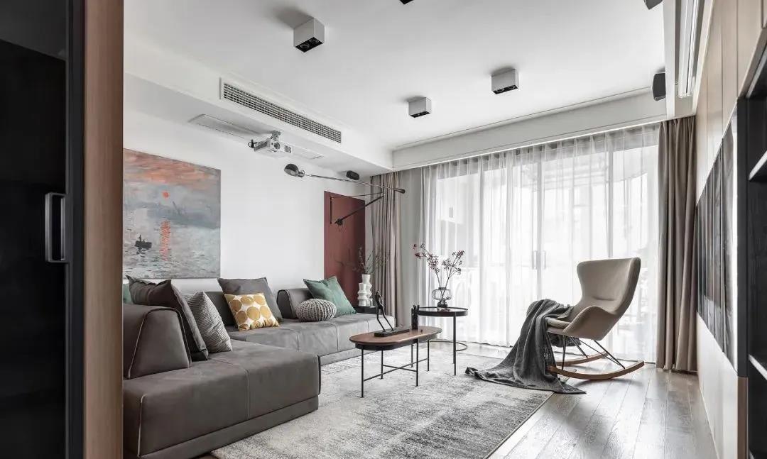 客廳去電視變墻柜+家庭影院，115㎡像住大別墅！