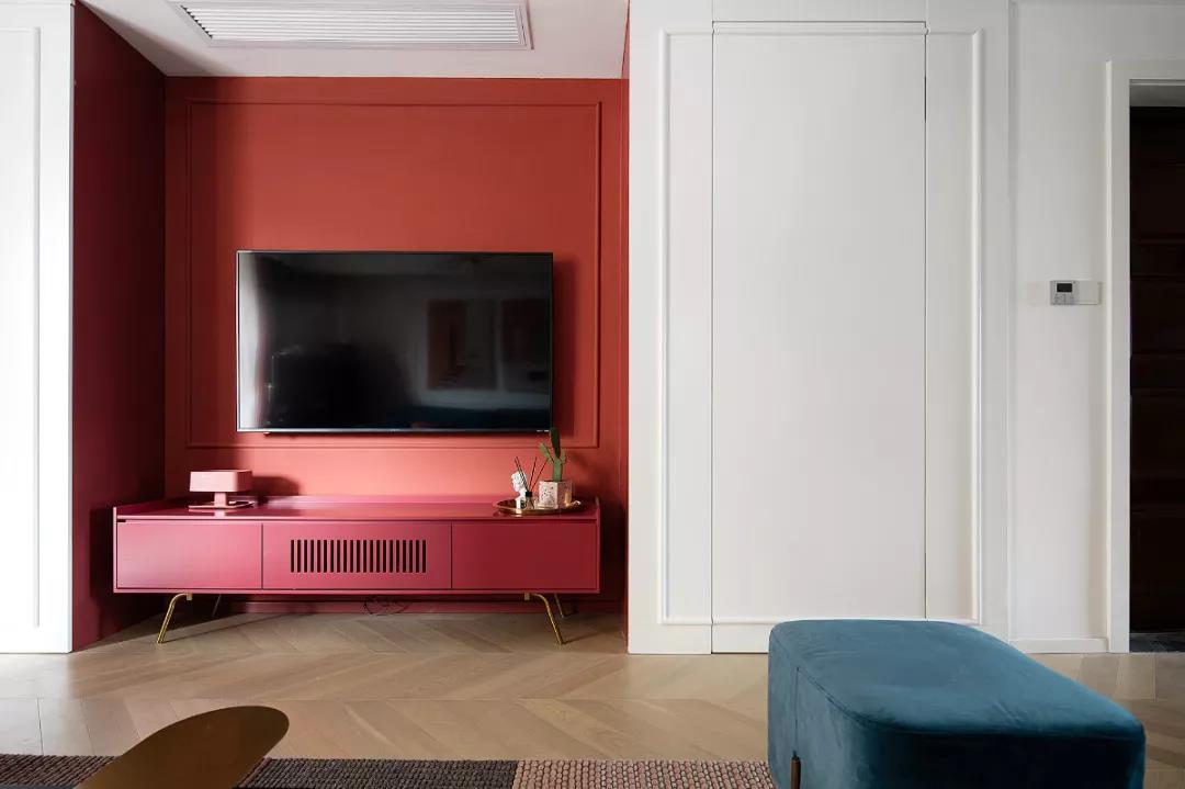 故宮紅+ins元素豪裝125㎡毛坯房，鄰居羨慕哭！