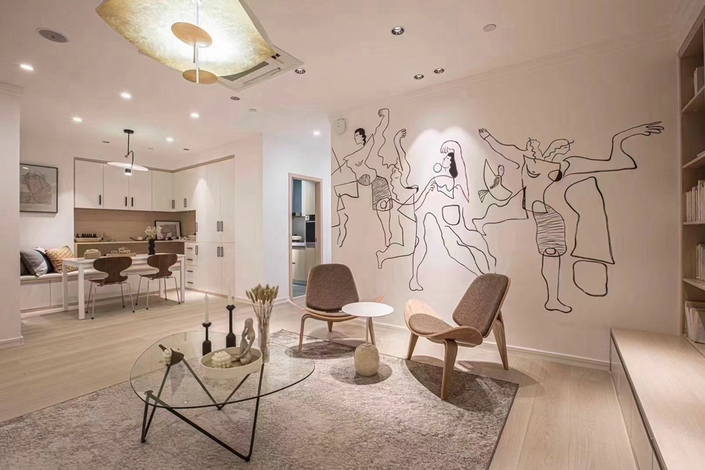 餐邊柜+榻榻米讀書角，這套88㎡簡約美宅刷爆朋友圈