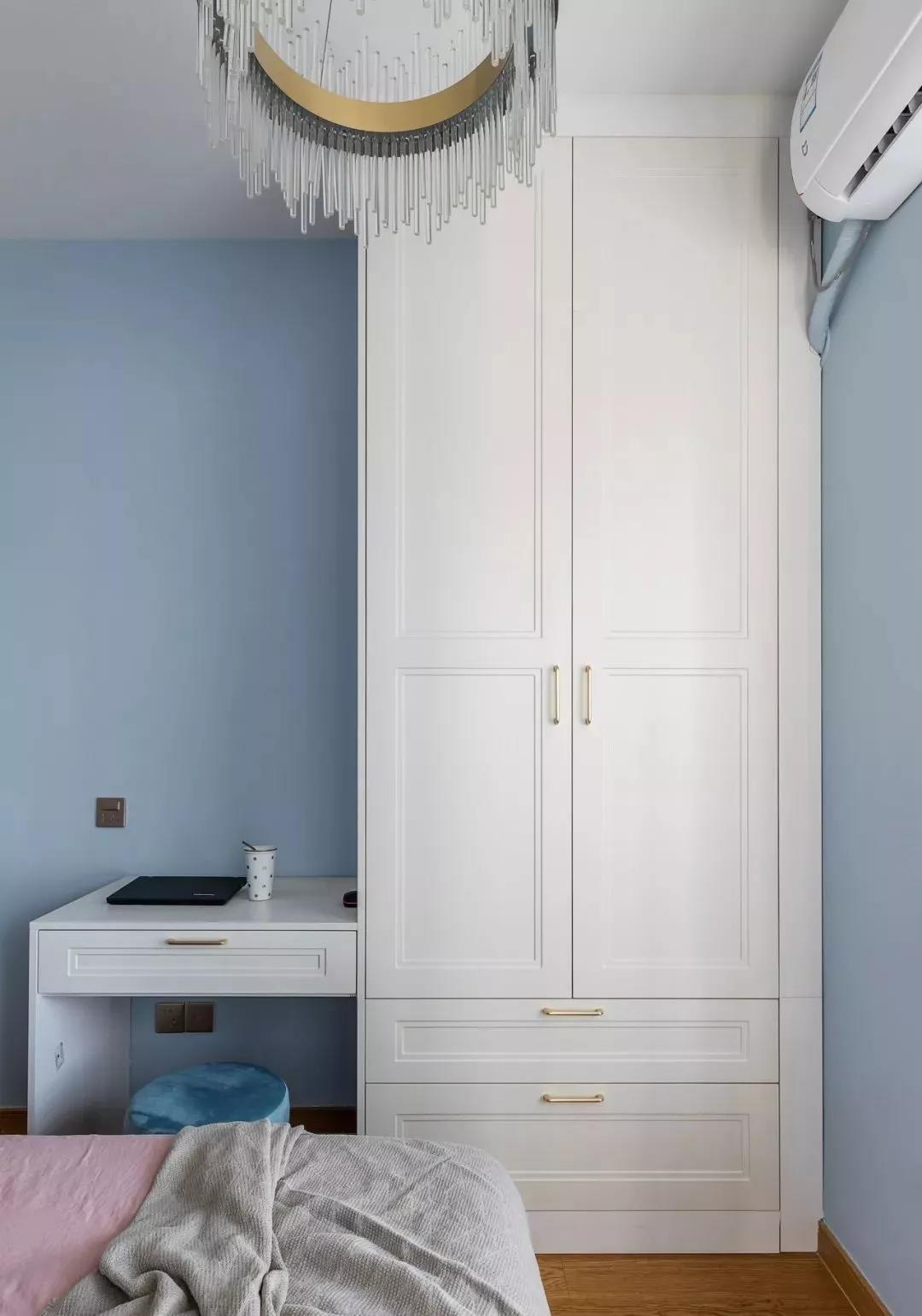 南昌夫妻巧用藍(lán)色裝出99㎡輕奢三室兩廳，太美了！